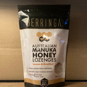 Berringa Manuka Honey Lozenges Lemon & Menthol 150g